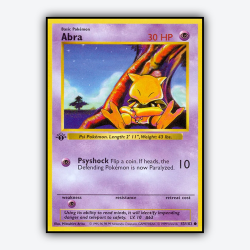 Abra #43 - Base Set - Card Rug