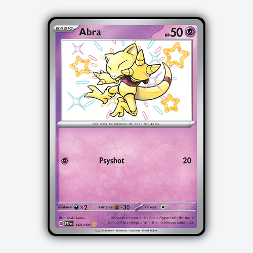 Abra #148 - Paldean Fates Set - Card Rug