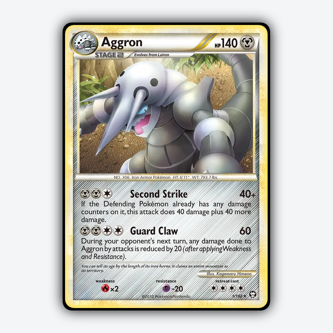 Aggron 001/102 - HS—Triumphant Set - Card Rug