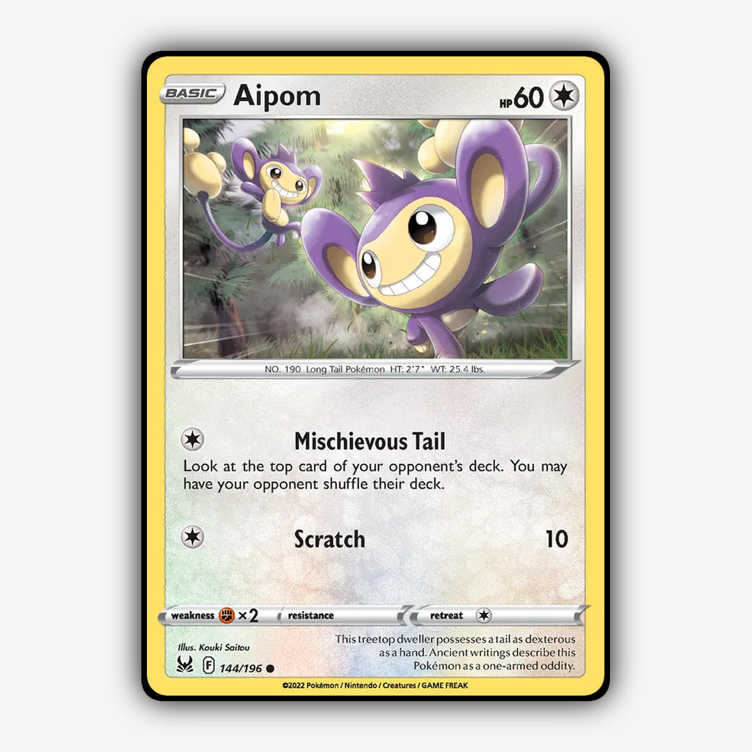 Aipom 144/196 - Lost Origin Set - Card Rug