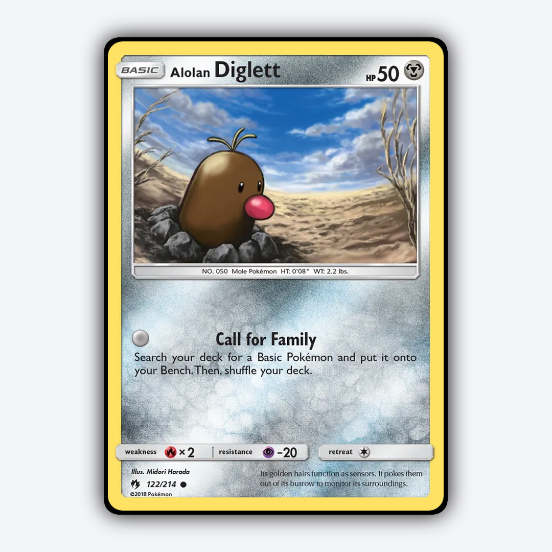 Alolan Diglett 122/214 - Lost Thunder Set - Card Rug