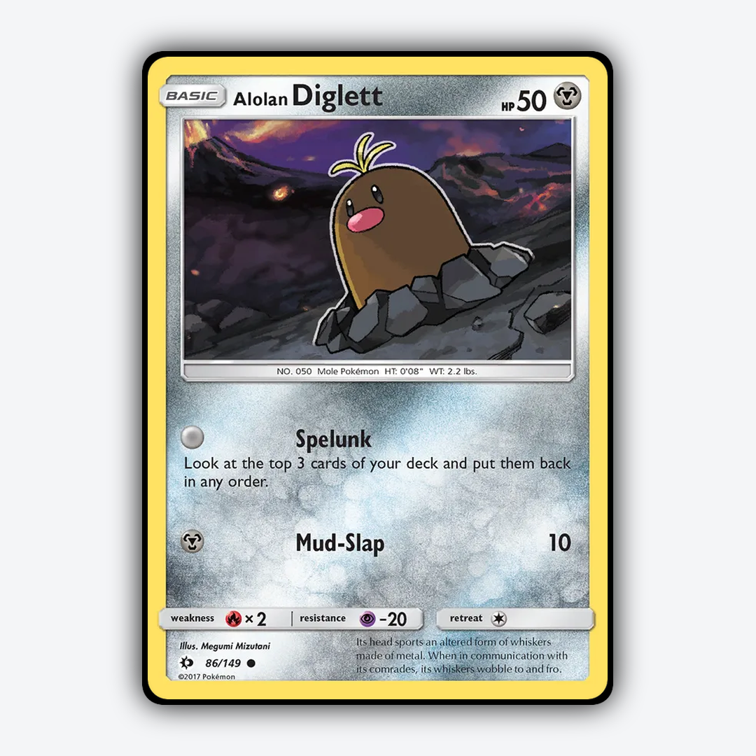 Alolan Diglett 086/149 - Sun & Moon Set - Card Rug