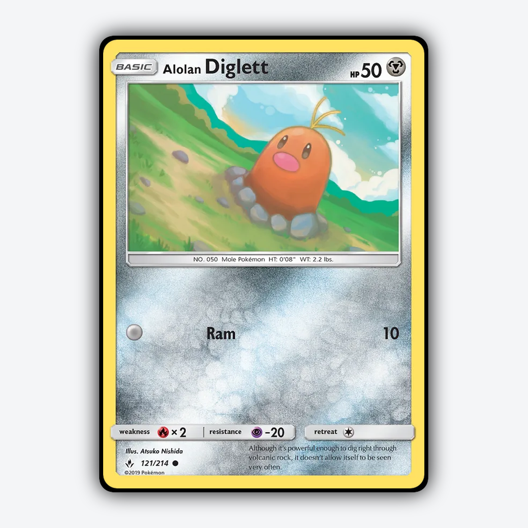 Alolan Diglett 121/214 - Unbroken Bonds Set - Card Rug