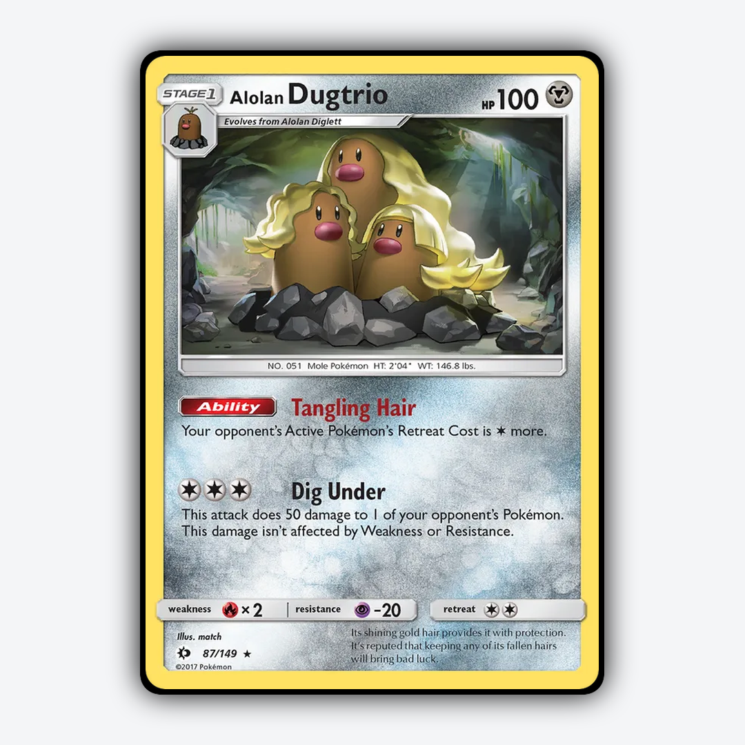 Alolan Dugtrio 087/149 - Sun & Moon Set - Card Rug