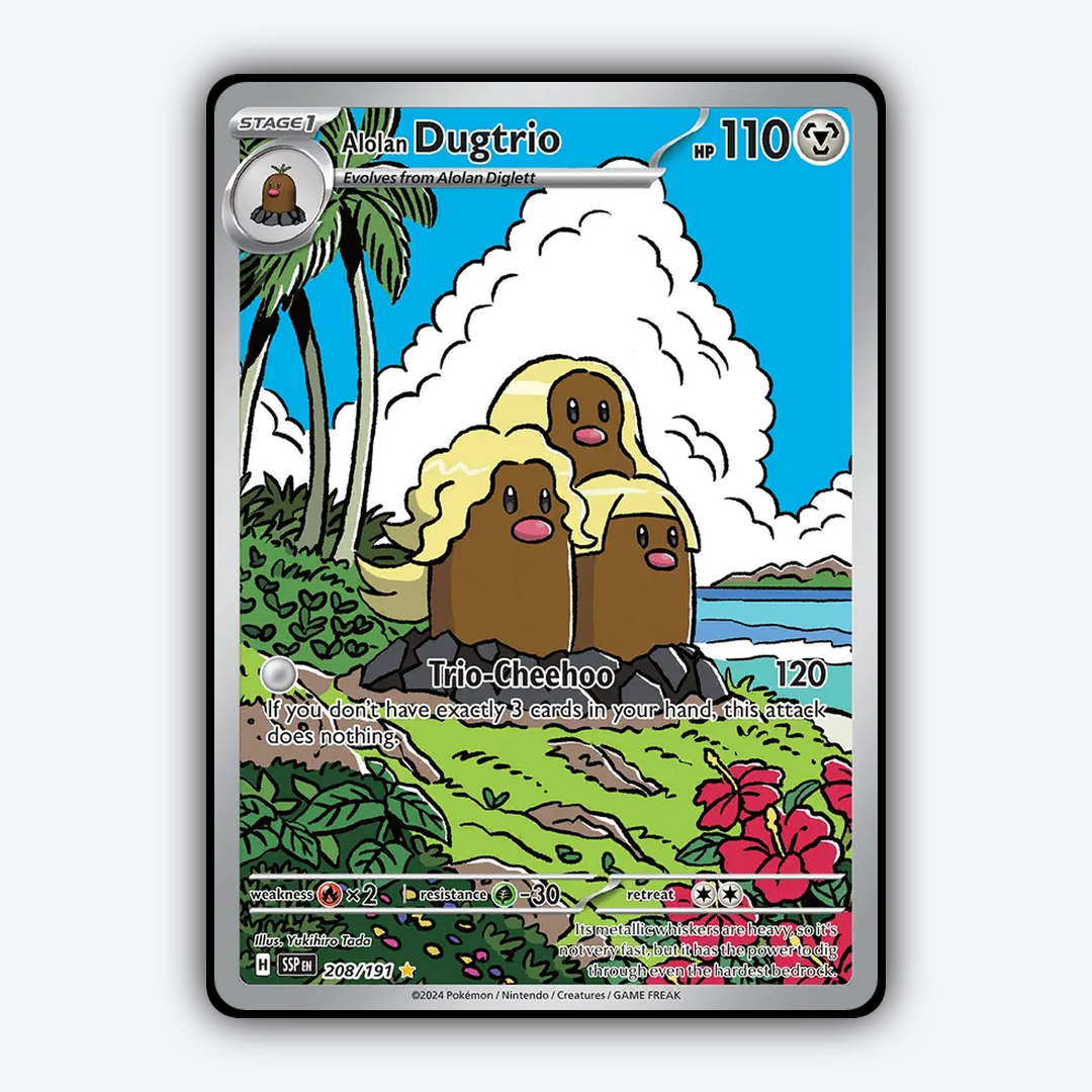 Alolan Dugtrio #208 - Surging Sparks Set - Card Rug