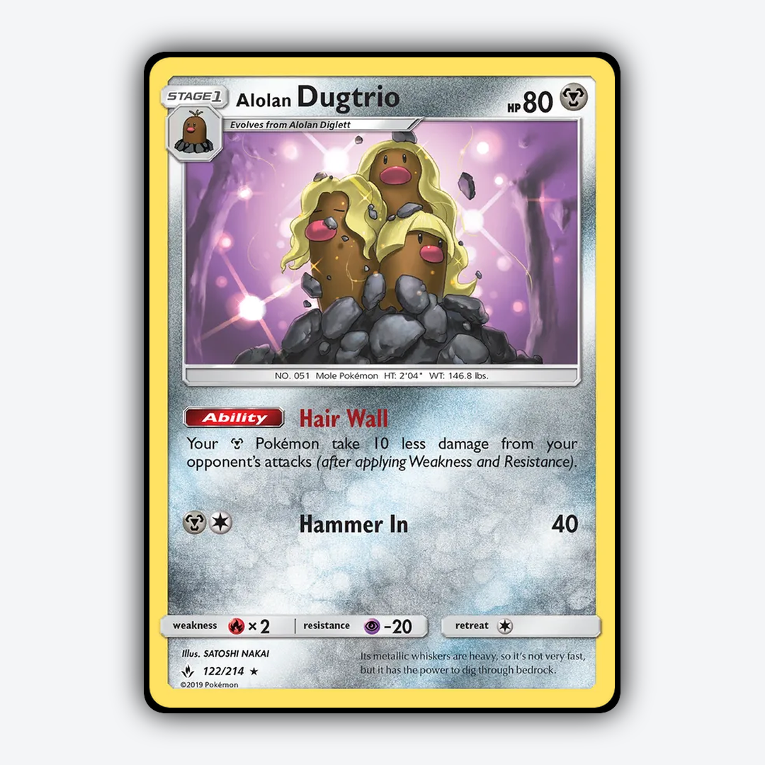 Alolan Dugtrio 122/214 - Unbroken Bonds Set - Card Rug