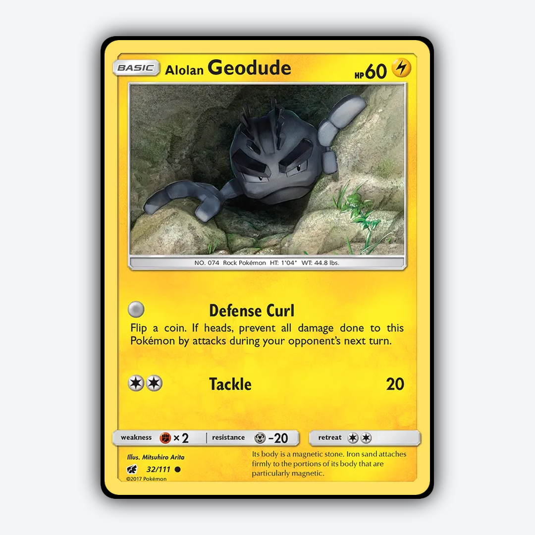 Alolan Geodude 032/111 - Crimson Invasion Set - Card Rug