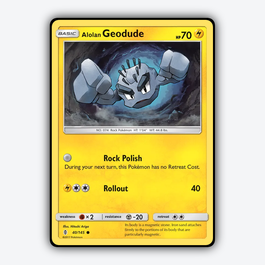 Alolan Geodude 040/145 - Guardians Rising Set - Card Rug