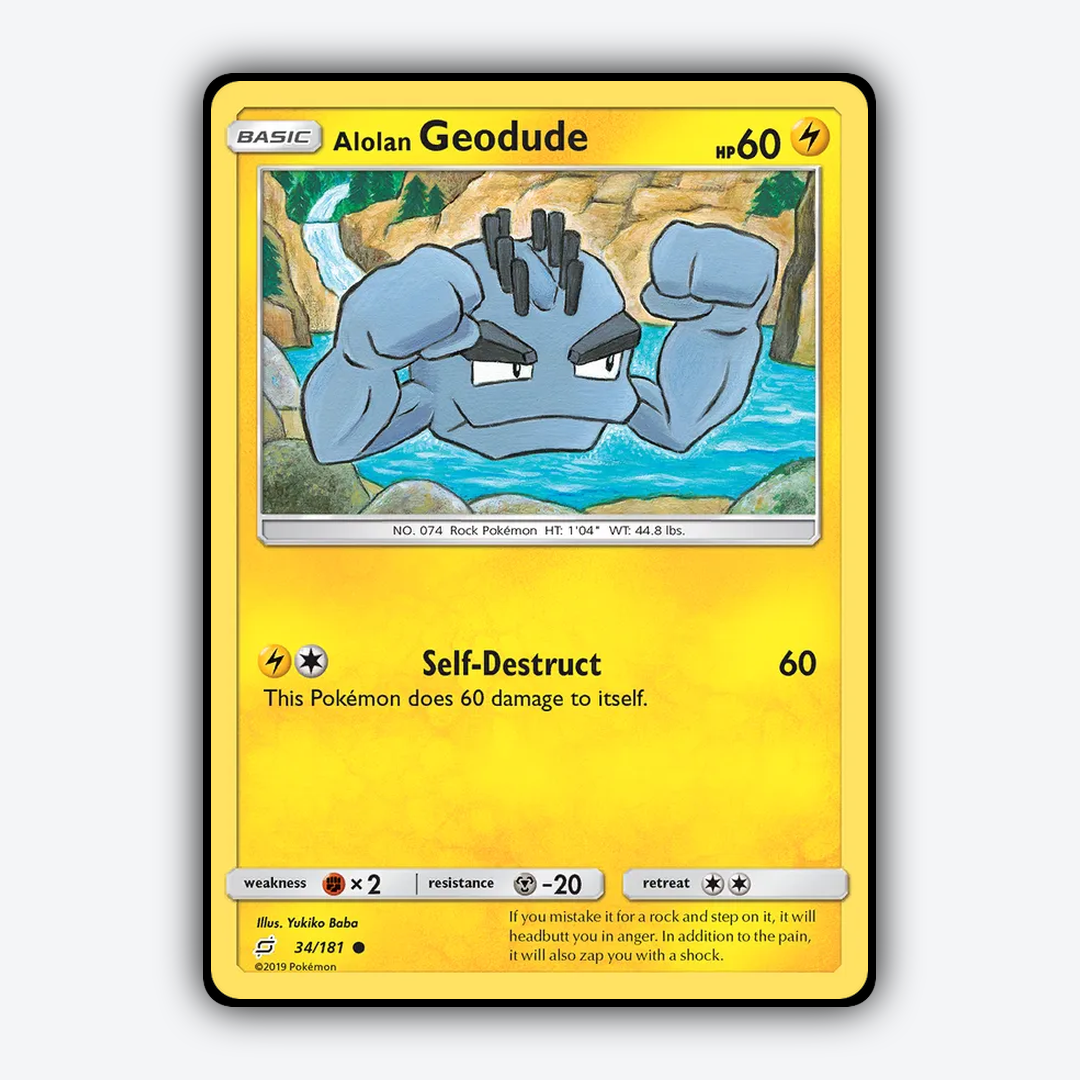 Alolan Geodude 034/181 - Team Up Set - Card Rug
