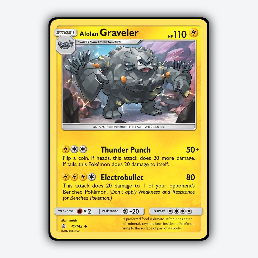 Alolan Graveler 041/145 - Guardians Rising Set - Card Rug