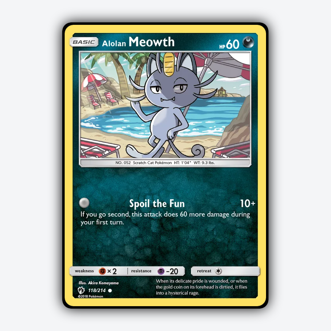 Alolan Meowth 118/214 - Lost Thunder Set - Card Rug