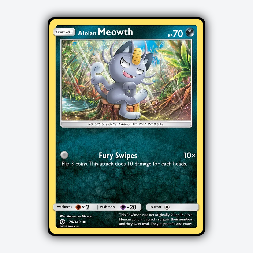Alolan Meowth 078/149 - Sun & Moon Set - Card Rug