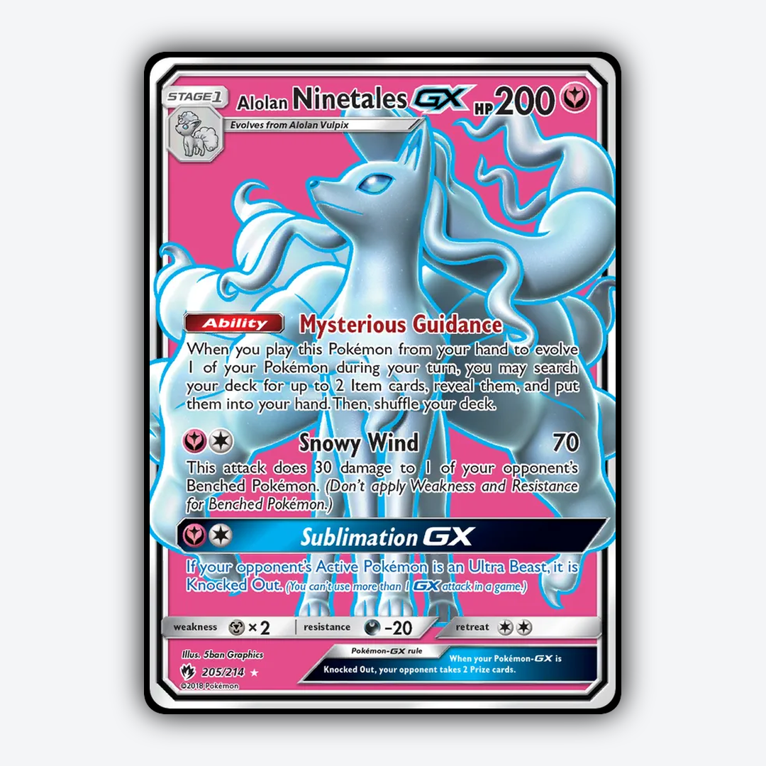 Alolan Ninetales-GX 205/214 - Lost Thunder Set - Card Rug