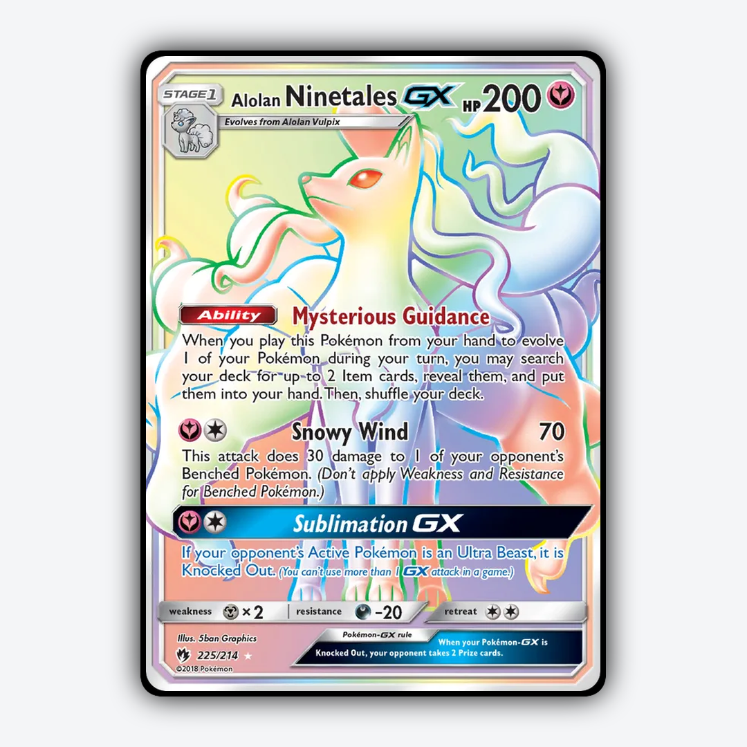 Alolan Ninetales-GX 225/214 - Lost Thunder Set - Card Rug