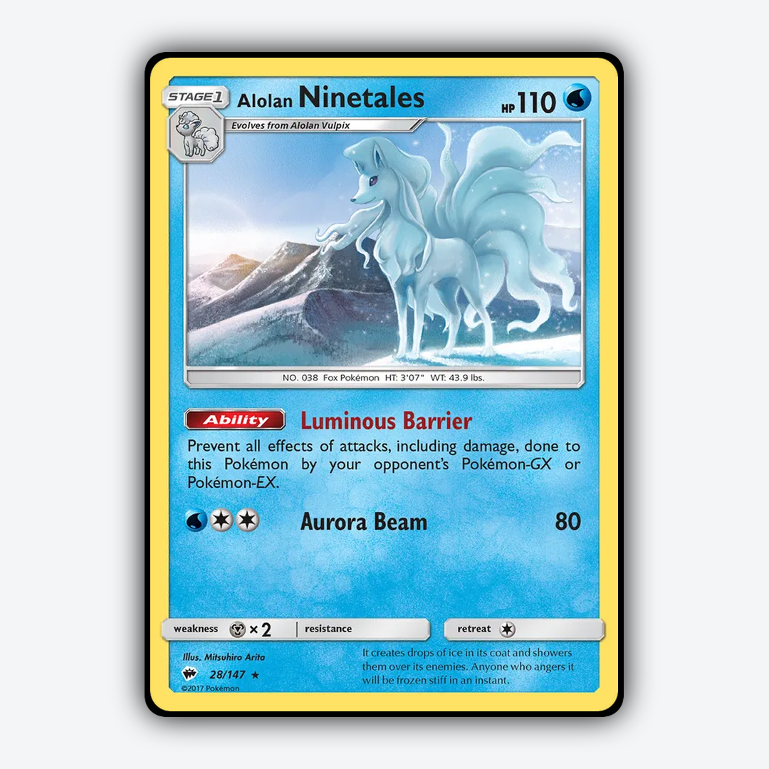 Alolan Ninetales 028/147 - Burning Shadows Set - Card Rug