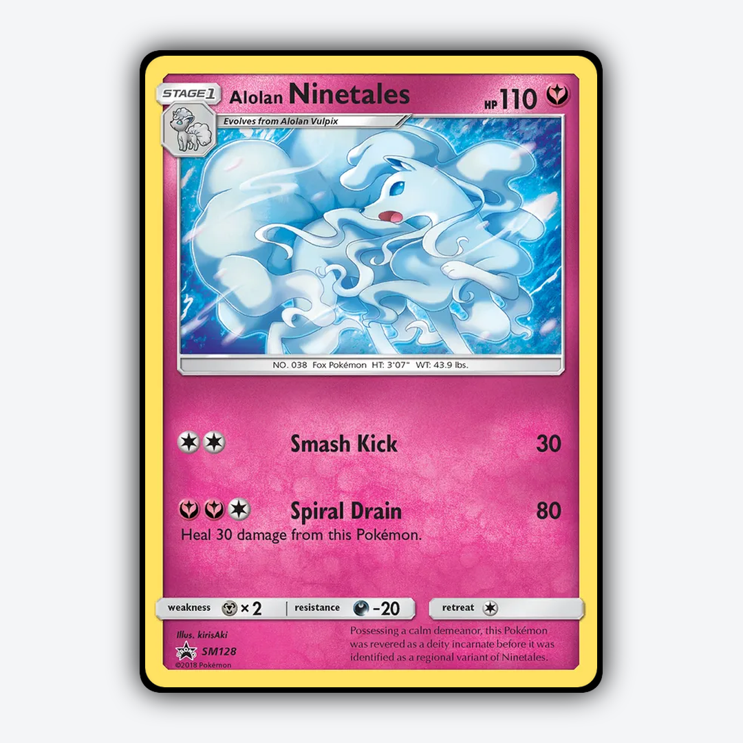 Alolan Ninetales #128 - SM Black Star Promos Set - Card Rug