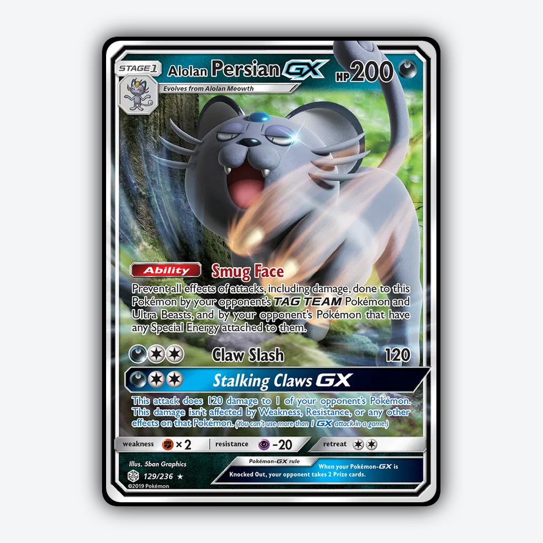 Alolan Persian-GX 129/236 - Cosmic Eclipse Set - Card Rug