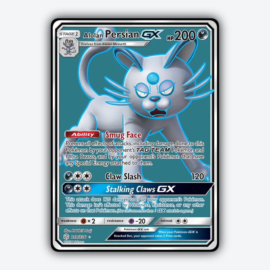 Alolan Persian-GX 219/236 - Cosmic Eclipse Set - Card Rug