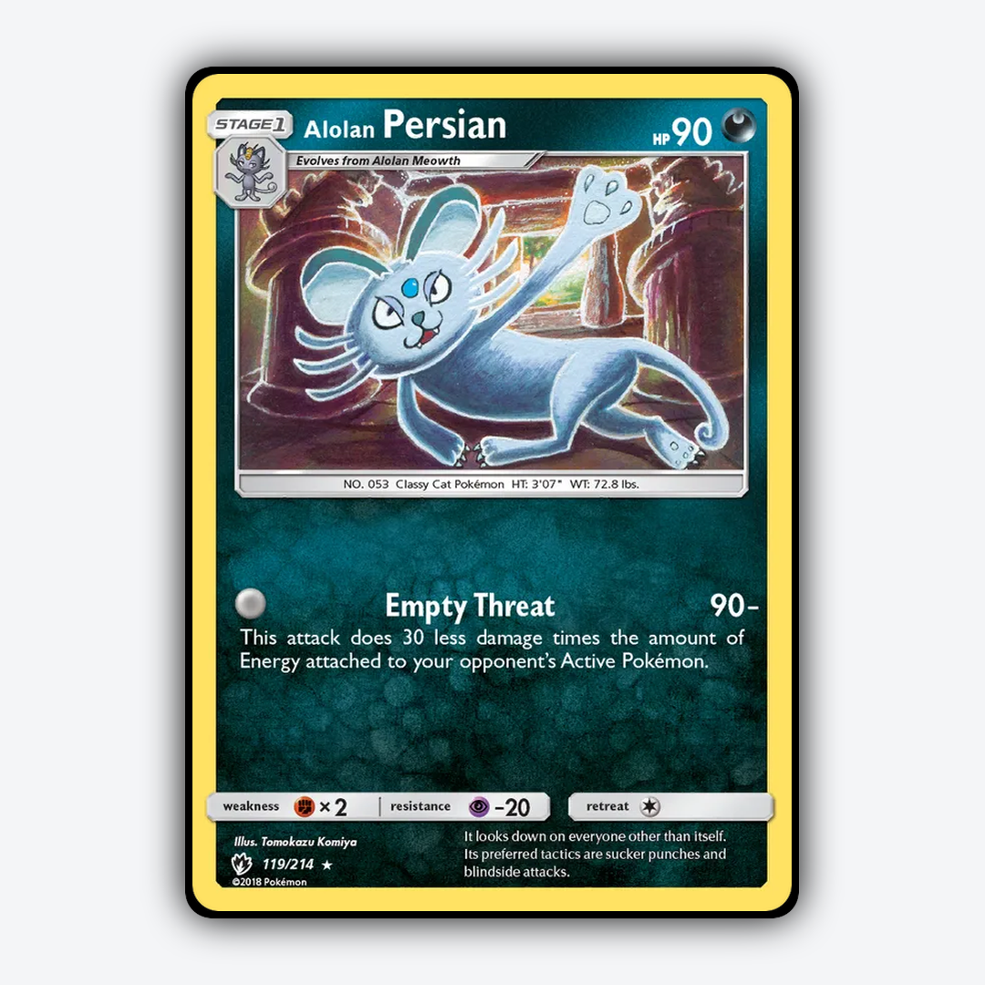 Alolan Persian 119/214 - Lost Thunder Set - Card Rug