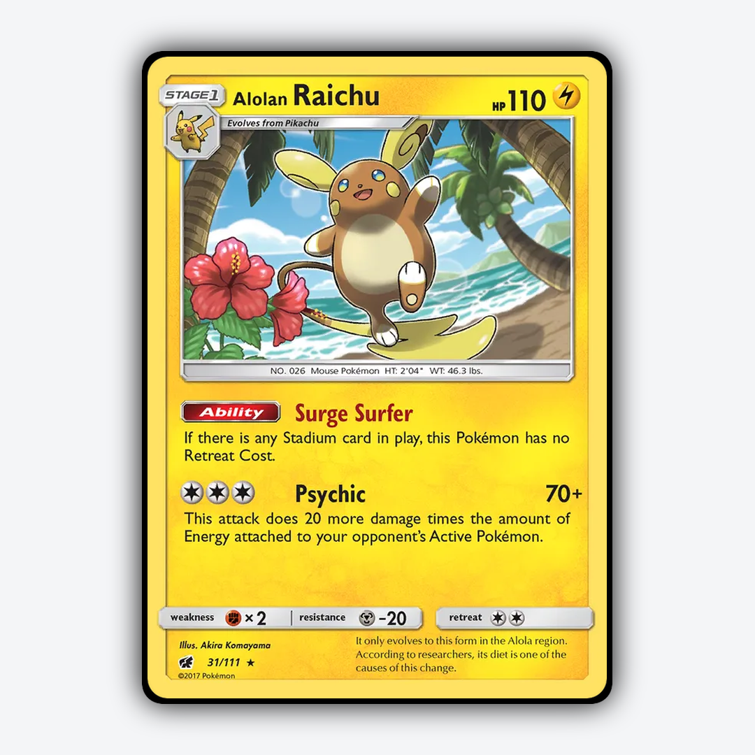Alolan Raichu 031/111 - Crimson Invasion Set - Card Rug