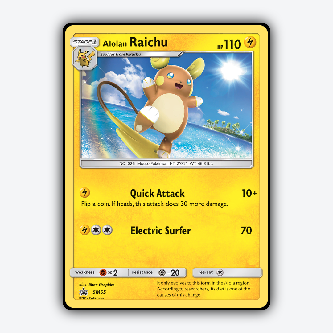 Alolan Raichu #65 - SM Black Star Promos Set - Card Rug