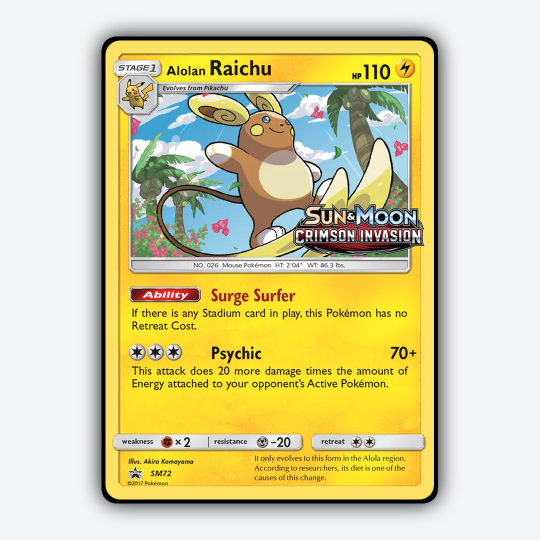 Alolan Raichu #72 - SM Black Star Promos Set - Card Rug