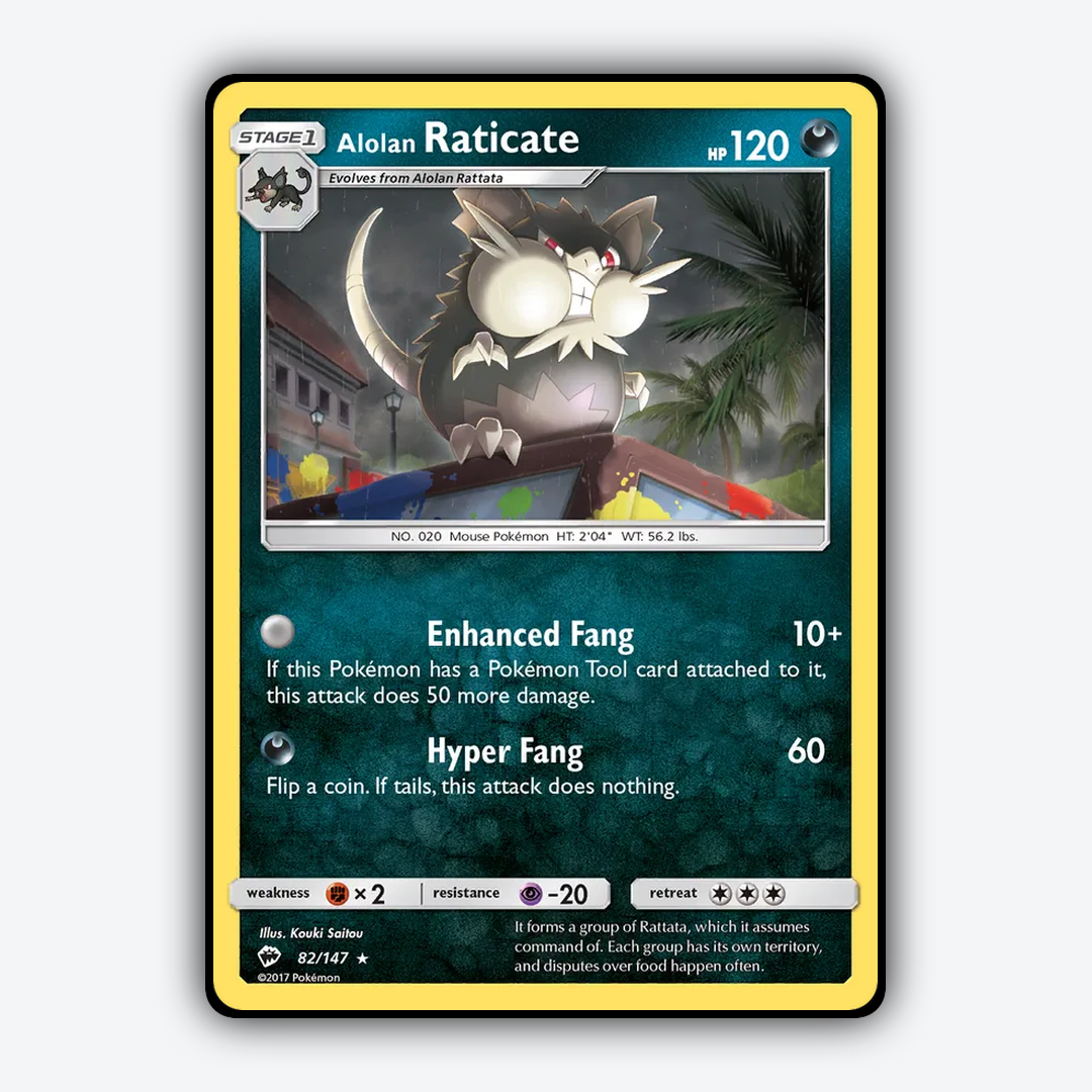 Alolan Raticate 082/147 - Burning Shadows Set - Card Rug