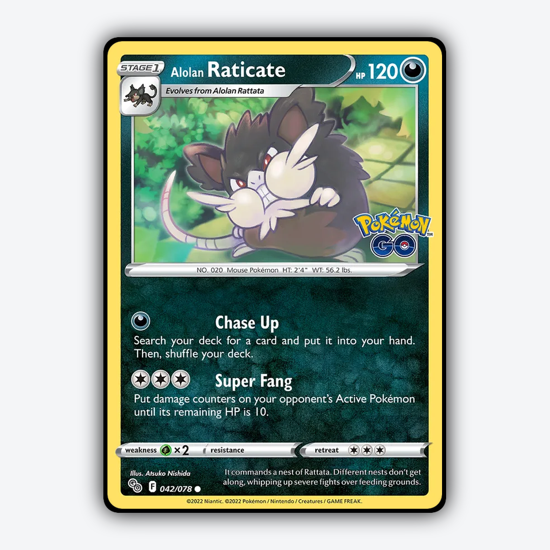 Alolan Raticate 042/78 - Pokémon GO Set - Card Rug