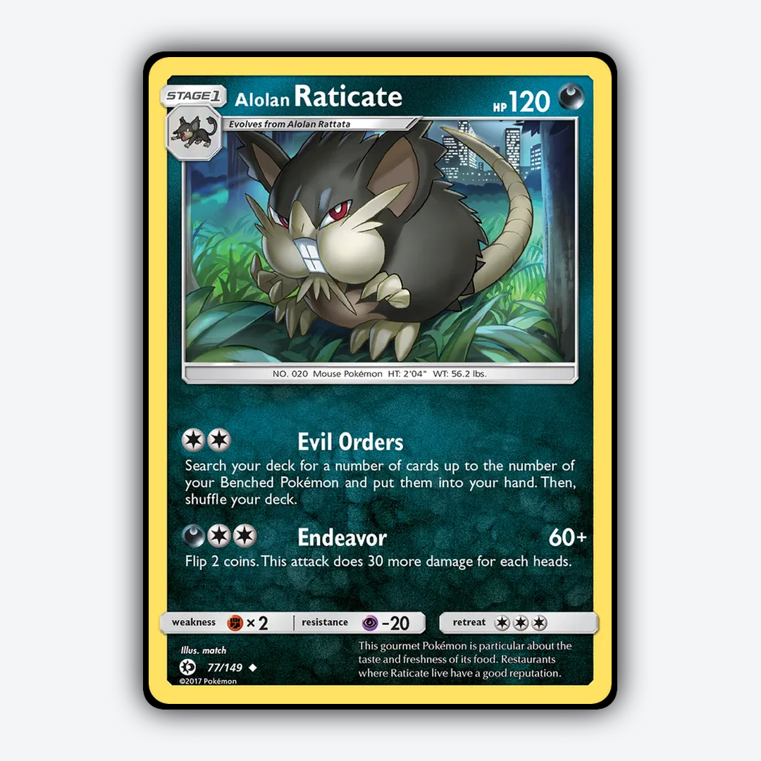 Alolan Raticate 077/149 - Sun & Moon Set - Card Rug