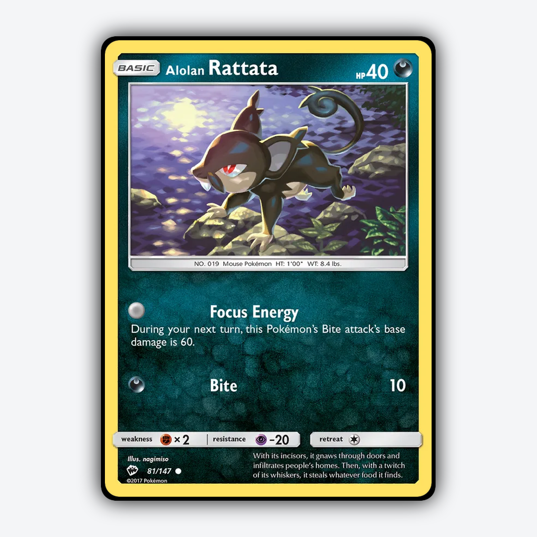 Alolan Rattata 081/147 - Burning Shadows Set - Card Rug