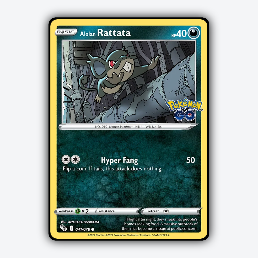 Alolan Rattata 041/78 - Pokémon GO Set - Card Rug