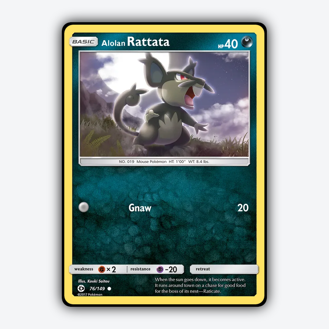 Alolan Rattata 076/149 - Sun & Moon Set - Card Rug