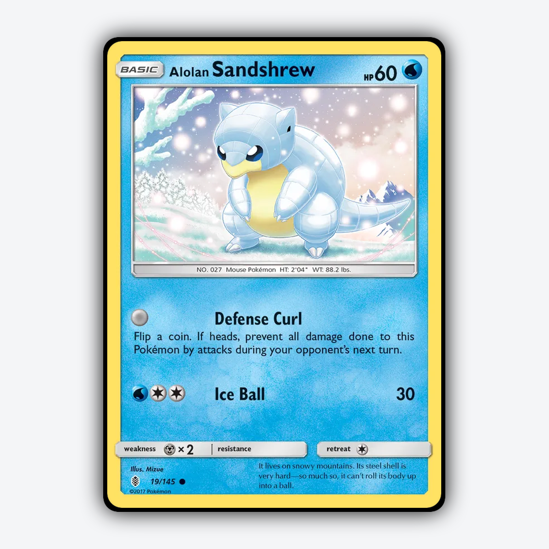 Alolan Sandshrew 019/145 - Guardians Rising Set - Card Rug