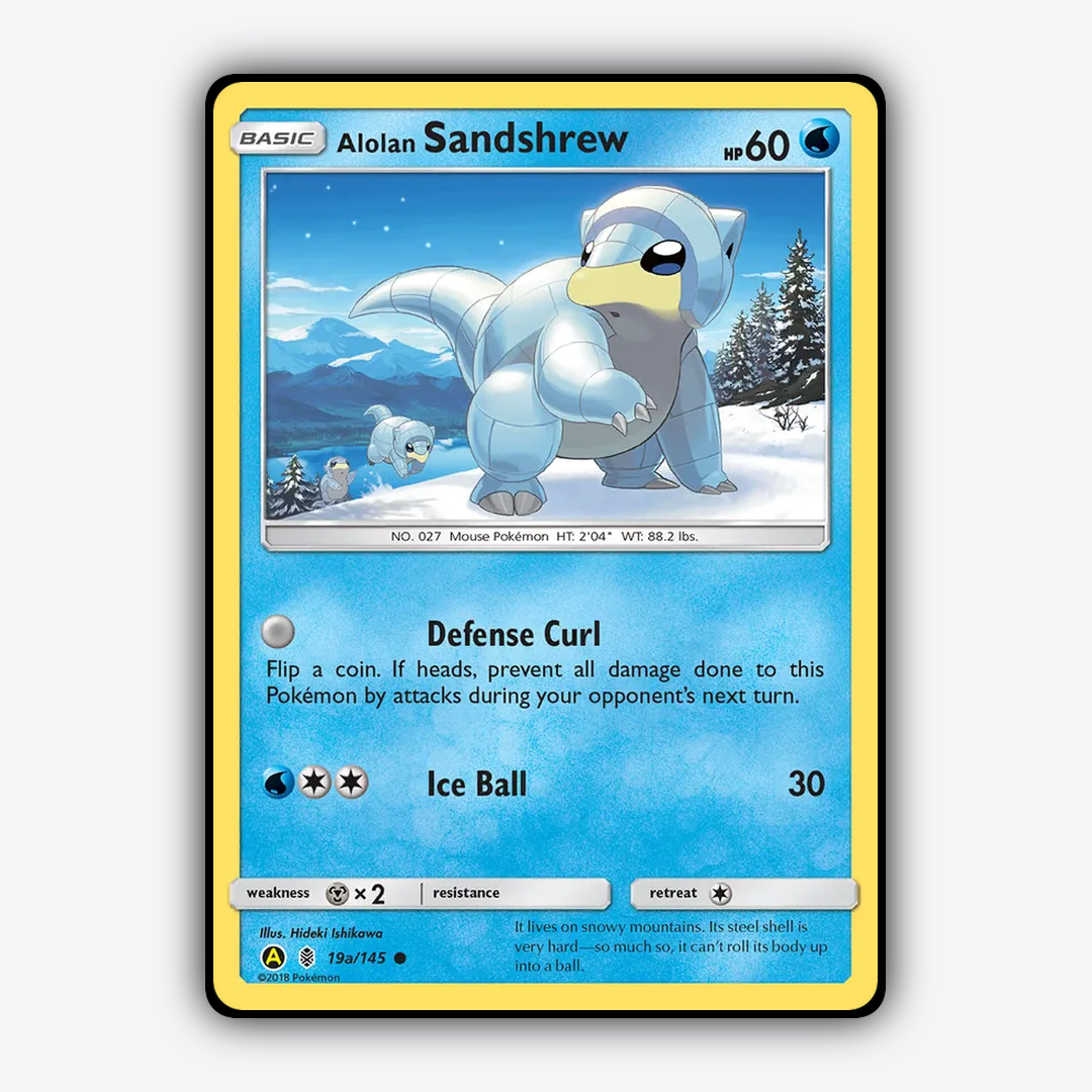 Alolan Sandshrew 019a/145 - Guardians Rising Set - Card Rug