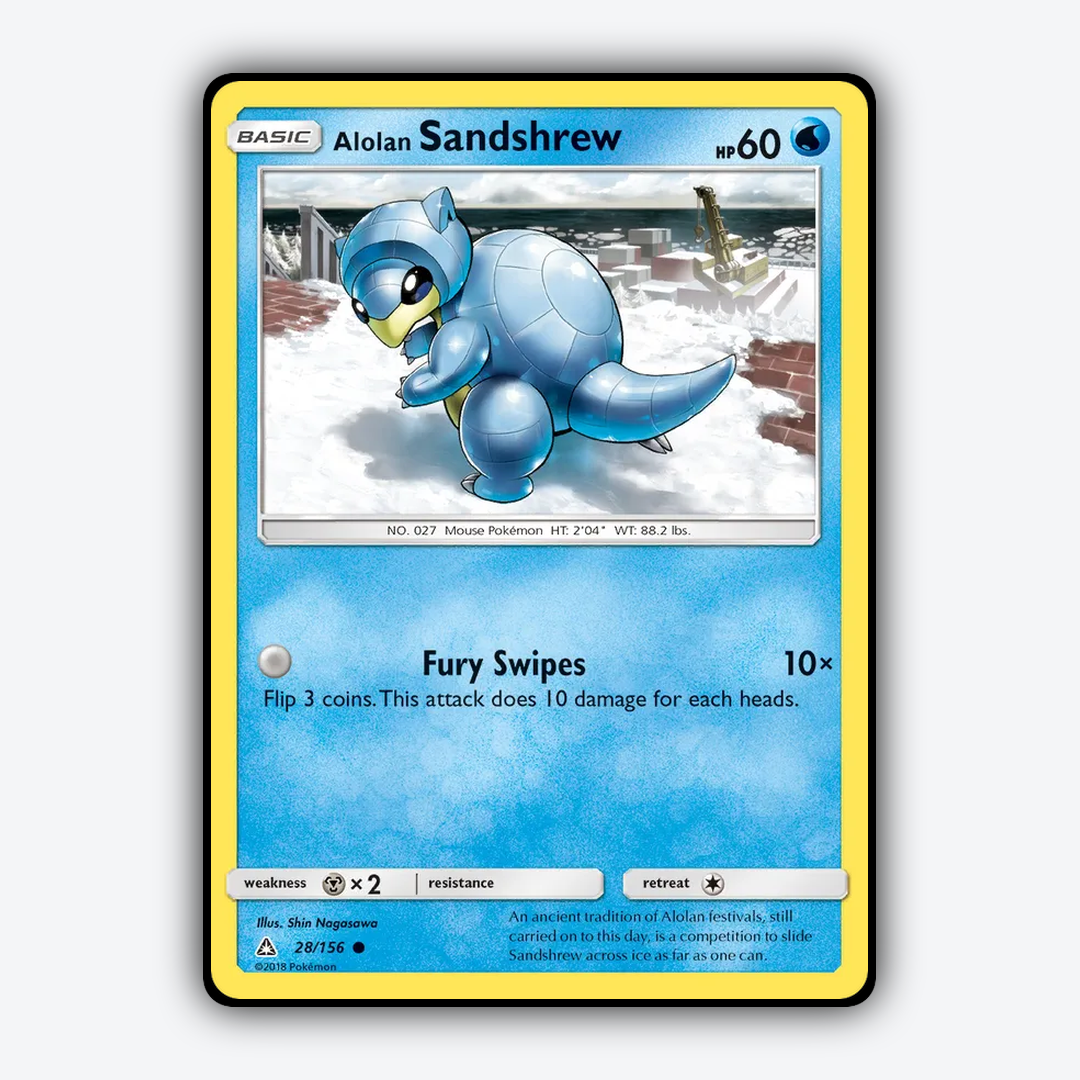 Alolan Sandshrew 028/156 - Ultra Prism Set - Card Rug