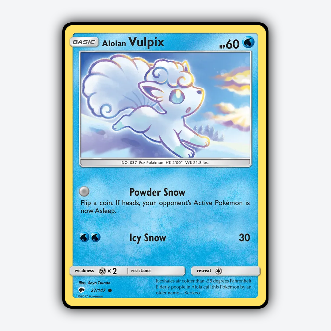 Alolan Vulpix 027/147 - Burning Shadows Set - Card Rug