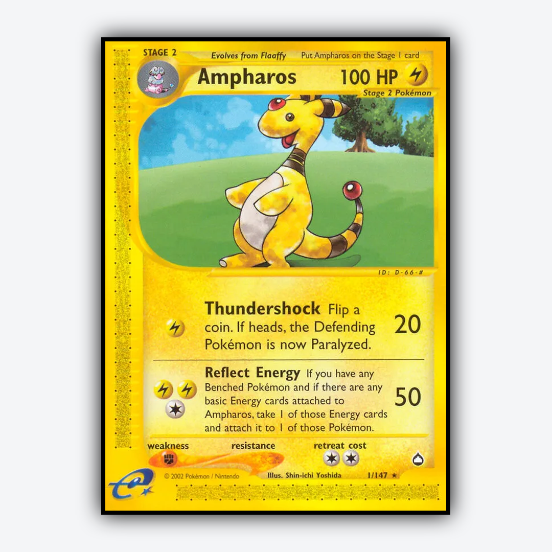 Ampharos 001/147 - Aquapolis Set - Card Rug