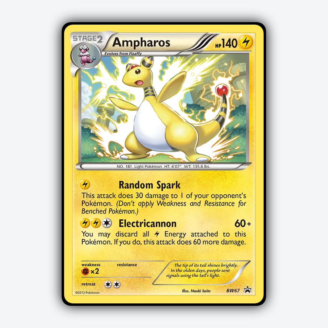 Ampharos #67 - BW Black Star Promos Set - Card Rug