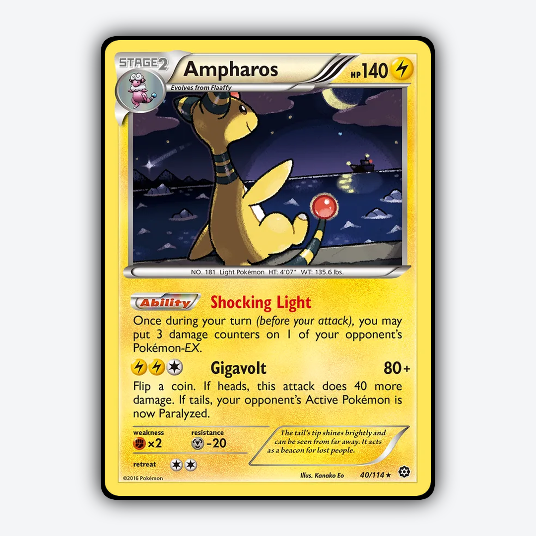 Ampharos 040/114 - Steam Siege Set - Card Rug