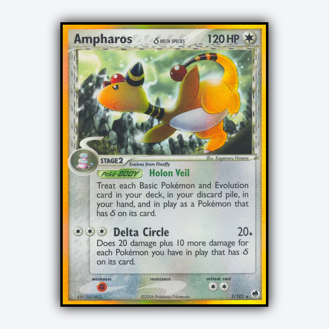 Ampharos δ 001/101 - Dragon Frontiers Set - Card Rug