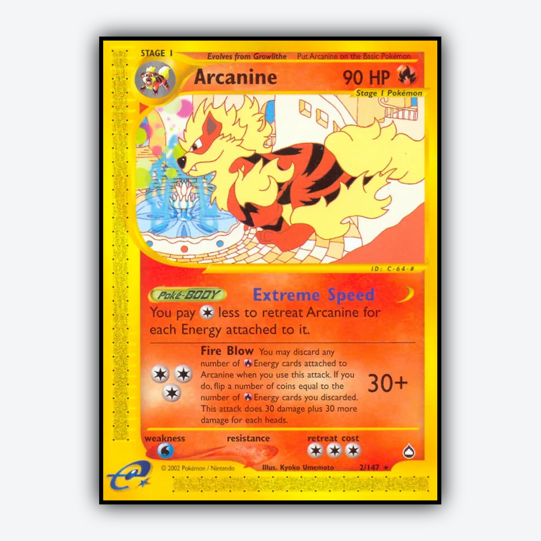 Arcanine 002/147 - Aquapolis Set - Card Rug