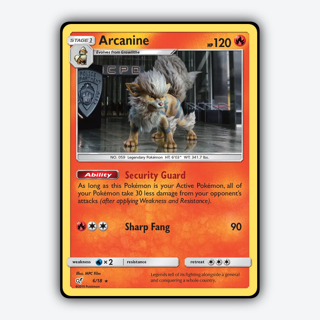 Arcanine 006/18 - Detective Pikachu Set - Card Rug
