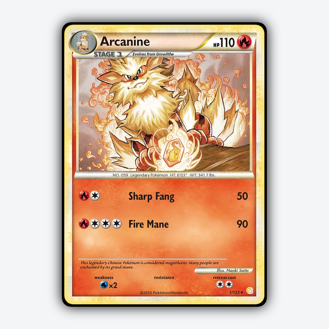 Arcanine 001/123 - HeartGold & SoulSilver Set - Card Rug