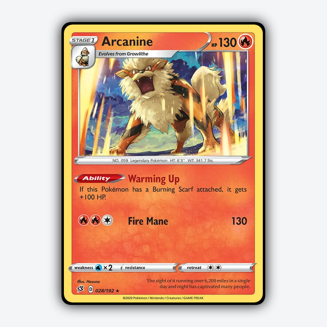 Arcanine 028/192 - Rebel Clash Set - Card Rug