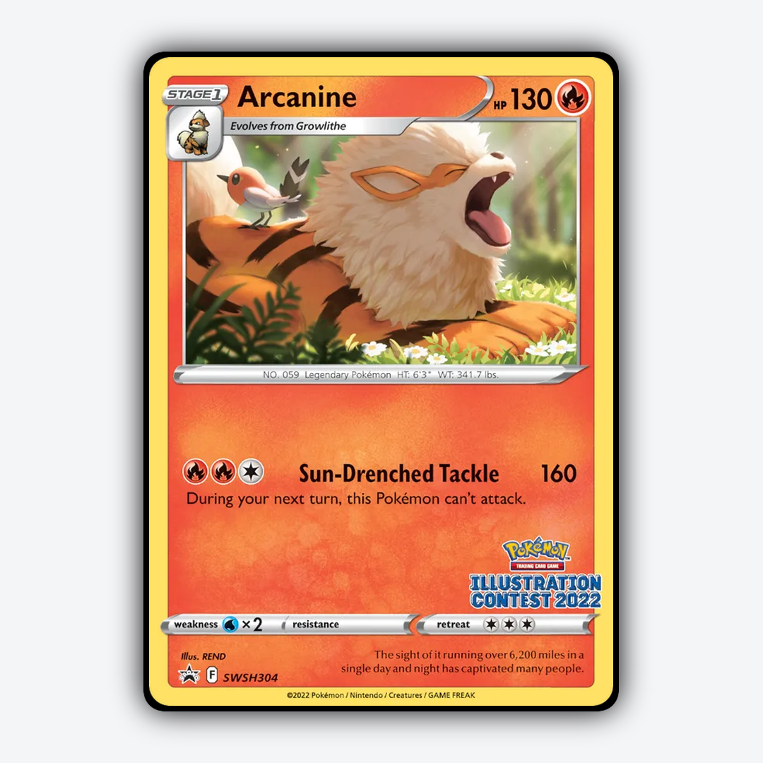 Arcanine #304 - SWSH Black Star Promos Set - Card Rug