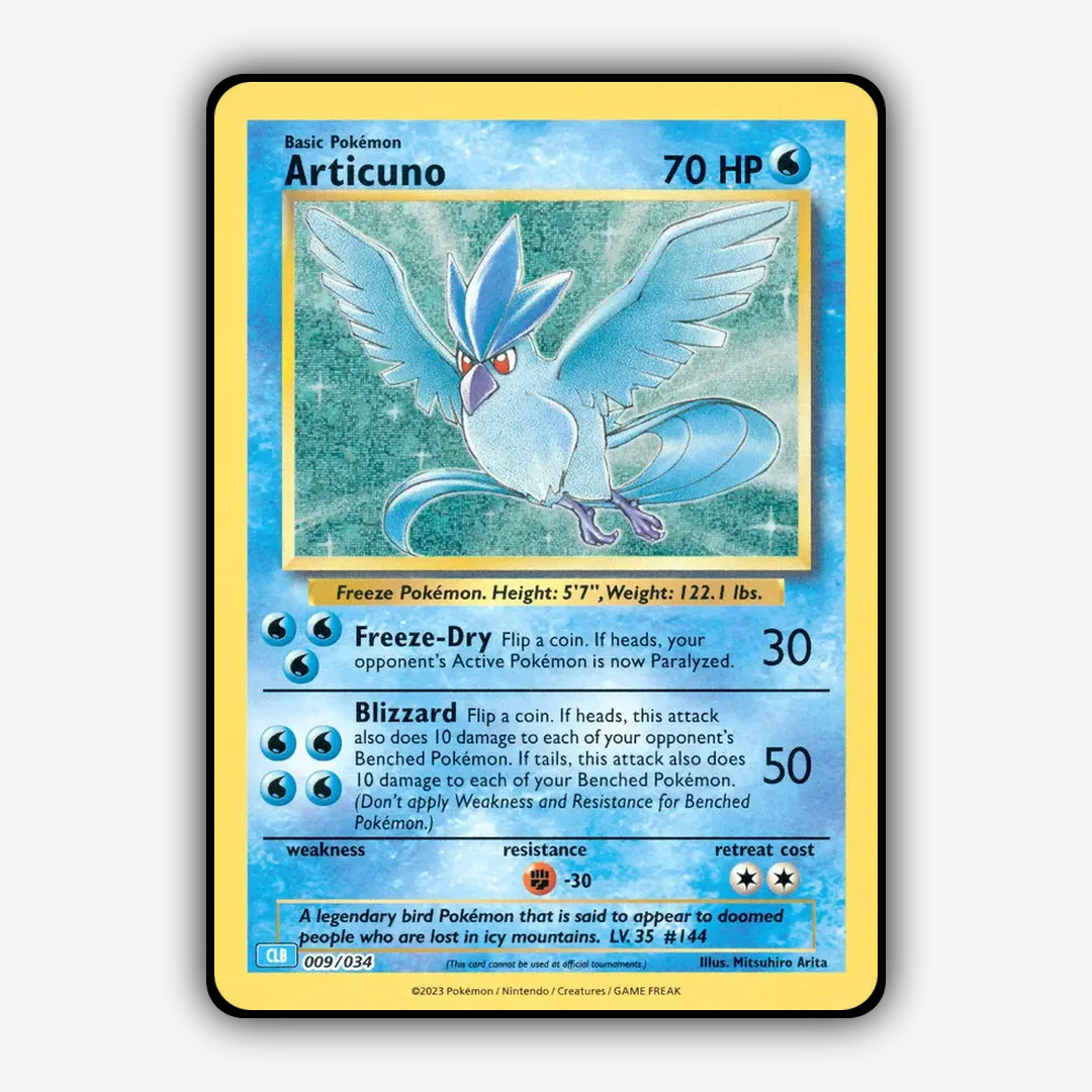 Articuno 009/034 - Pokémon TCG Classic - Blastoise Set - Card Rug
