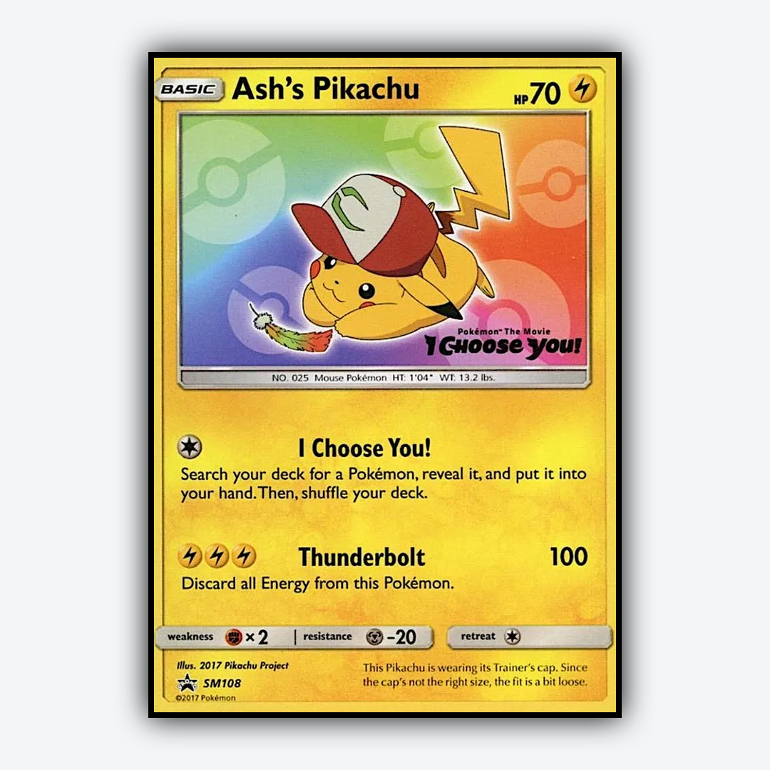 Ash's Pikachu #108 - SM Black Star Promos Set - Card Rug