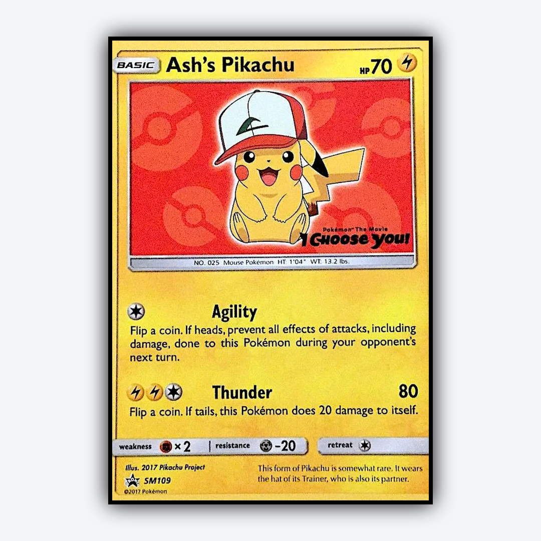 Ash's Pikachu #109 - SM Black Star Promos Set - Card Rug