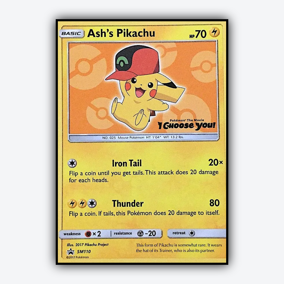 Ash's Pikachu #110 - SM Black Star Promos Set - Card Rug
