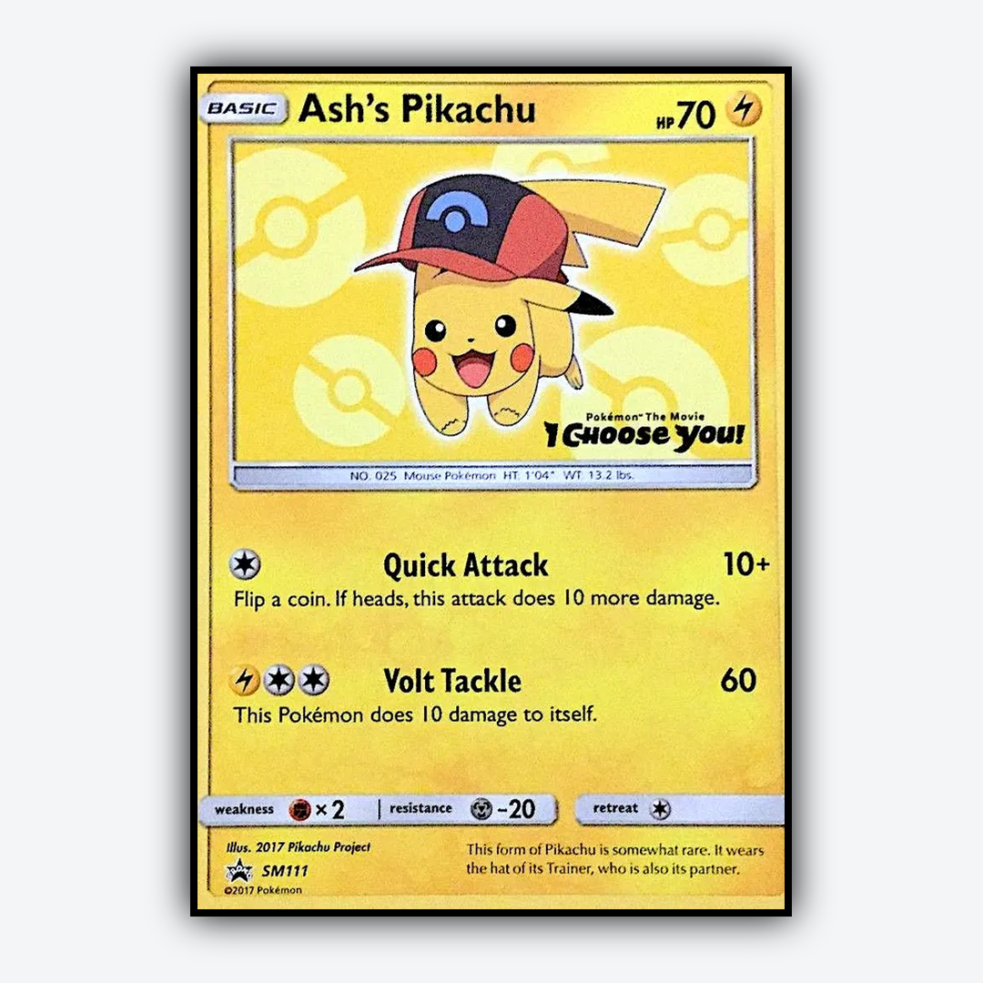 Ash's Pikachu #111 - SM Black Star Promos Set - Card Rug